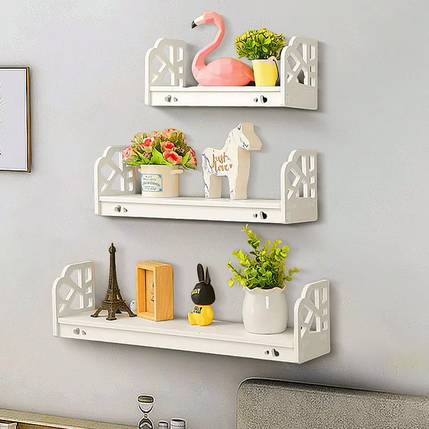 HONEIER Set of 3 Retro Floating Wall Shelves