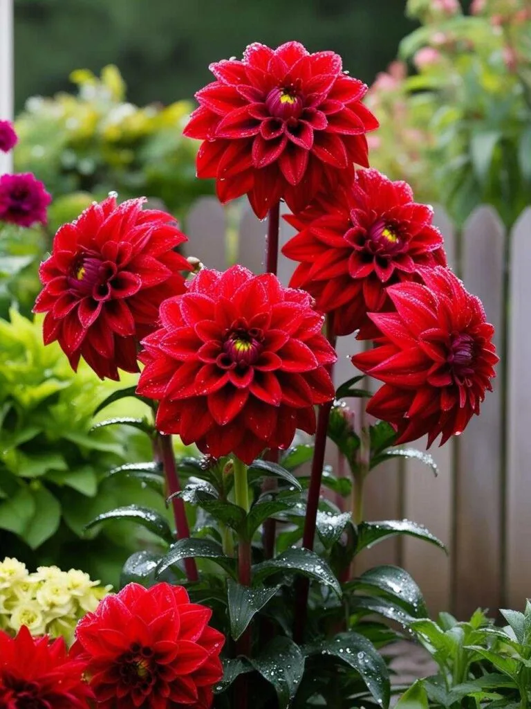 Red Dahlias