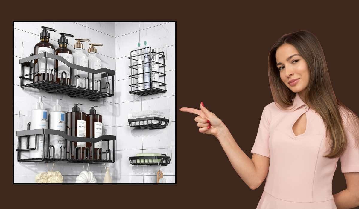 This Adhesive Shower Caddy Is Changing Bathroom Storage Forever